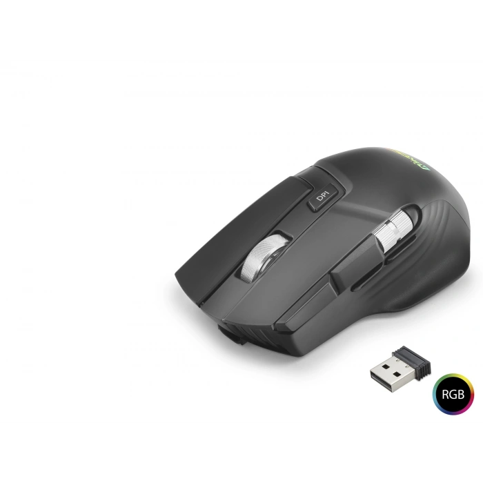 W13 Kablosuz Mouse Dual Mod 10000 Dpi 10 Tuş 1000 Hz Rgb - Siyah