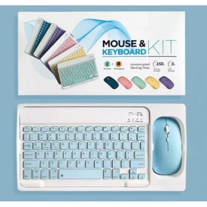 ZR20Km Mavi Kablosuz Klavye Mouse Set