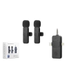 Kablosuz Çift Mikrofon 3.5 Mm + Type-C + Lıghtnıng Siyah HDX2782