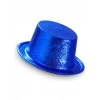 Koyu Mavi Renk Uzun Plastik Simli Parti Şapkası