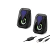 Masaüstü Hoparlör 1+1 USB + 3.5mm LED - Siyah HD6054