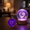 Renk Değiştiren I Love You Cam Küre Ve Kristal Anahtarlık