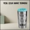Uyguna-Yakala 0,38 LT Yeşil Çelik Kahve Termosu-ERM.074