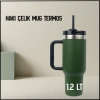 Uyguna-Yakala 1.2 lt - Haki Çelik Mug Termos-ERM.179