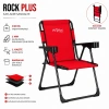 Uyguna-Yakala 4 Adet Katlanır Kamp Sandalyesi Seti - Rock Plus - Kırmızı