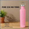 Uyguna-Yakala Pembe 750ml Çelik Mug Termos-ERM.243