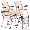 Uyguna-Yakala Kapadokya - 140 KG Taşıma 4 Adet Katlanabilir Kamp Sandalyesi ve Masa Seti   Bardaklıklı - RC-A18