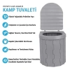 Uyguna-Yakala Katlanabilir Portatif Kamp Tuvaleti - Madfox Bi-Pot - Gri - 547218