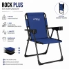 Uyguna-Yakala Katlanır Piknik ve Kamp Sandalyesi - Bardaklıklı - Rock Plus - Lacivert