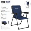 Uyguna-Yakala Katlanır Piknik ve Kamp Sandalyesi - Bardaklıklı - Rock Plus - Linen Lacivert