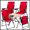Uyguna-Yakala Kırmızı - 130 KG Taşıma 4 Adet Katlanır Kamp Sandalyesi ve Masa Seti - TAB.251