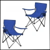 Uyguna-Yakala  Lacivert - Taşıma Çantalı 2 Adet Katlanır Kamp Sandalyesi - Piknik Plaj Sandalyesi -TAB.274