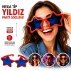 Uyguna-Yakala Mega Tip Yıldız Parti Gözlüğü Kırmızı Renk