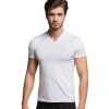 Uyguna-Yakala Microfiber T-Shirt - V Yaka - Thermoform - Beyaz