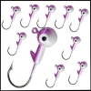 Uyguna-Yakala Mor Beyaz - 6 Gr-  Zoka - Kurşunlu Olta İğnesi  - 10 Adet-ALA.275