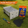 Uyguna-Yakala Pratik Mangal Set - Katlanabilir Mangal - Kömür - Çakmak - Yelpaze