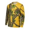 Uyguna-Yakala Sarı Orman Desenli Mikrofiber Sweatshirt - Avcı Sweatshirt - Hızlı Kurur