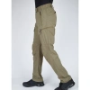 Uyguna-Yakala  Pantolon  Haki- Su Kaydırıcı Kumaş - Kargo Cepli - 906-H