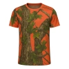 Uyguna-Yakala Turuncu Orman Desenli Mikrofiber Tişört - Avcı Tişört - Hızlı Kurur