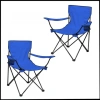 Uyguna-Yakala  Mavi  - Taşıma Çantalı 2 Adet Katlanır Kamp Sandalyesi - Piknik Plaj Sandalyesi -TAB.275