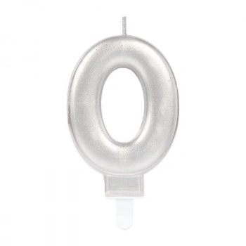 0 Rakam Mum Gümüş Renk