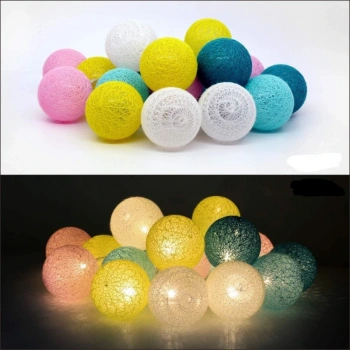 2 M 10 lu Işıklı Renkli Top Dekoratif Süs Pilli