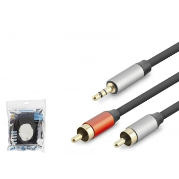 3.5 Mm To 2 Rca Ses Kablosu 10 M - Siyah HDX1076