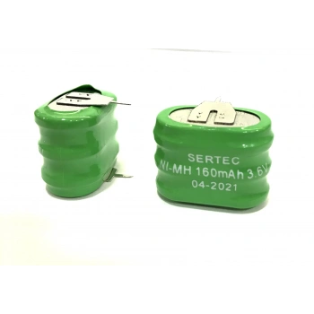 3.6V 3S1P 160 Mah 2 Pin NI-MH Buton Pil