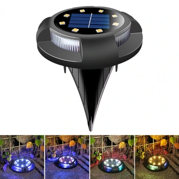 4 lü Solar Panelli Kazıklı Zemin Solar Ledi 8+4 Led RGB