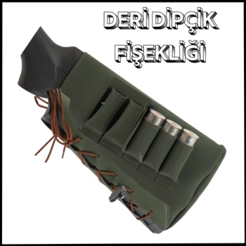 Uyguna-Yakala 5li Deri Haki  Dipçik Fişekliği-G-38048-H