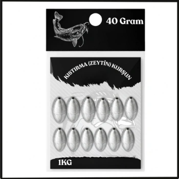 Uyguna-Yakala 40 Gram - 1KG Kıstırma (Zeytin) Kurşun -Olta Kurşunu -SUN.163