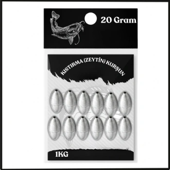 Uyguna-Yakala 20 Gram - 1KG Kıstırma (Zeytin) Kurşun - Olta Kurşunu - SUN.162