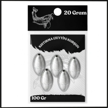 Uyguna-Yakala 20 Gram - 100 Gr Paket Kıstırma (Zeytin) Kurşun - Olta Kurşunu - SUN.155