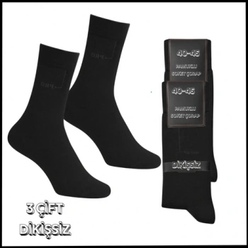 Uyguna-Yakala 3 Çift - Dikişsiz -Erkek Pamuklu  Soket Çorap - AP.355