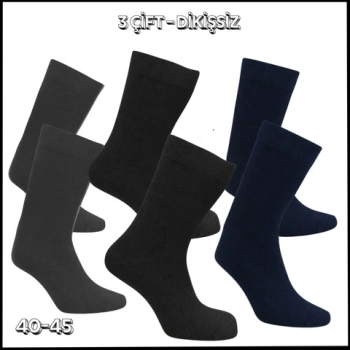 Uyguna-Yakala 3 Çift -Dikişsiz - Modal İplik Erkek Soket Çorap - RAP.203