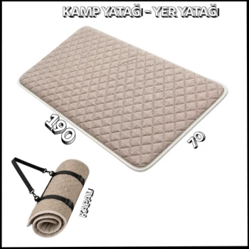 Uyguna-Yakala Bej - 70x190cm Su Geçirmez Zemin, Karavan, Anne Yanı Katlanır Kamp Yatağı - Yer Yatağı - Taşınabilir - AK.077