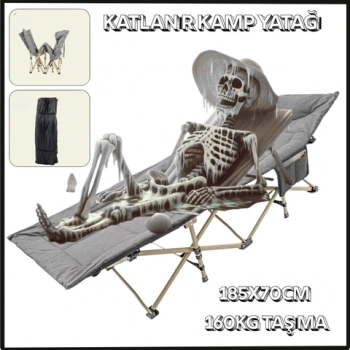 Uyguna-Yakala (185x70cm) - 160KG Taşıma Katlanır Kamp Yatağı - Kampet - Taşıma Çantalı -42A