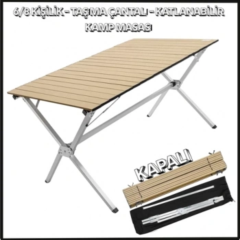 Uyguna-Yakala 6/8 Kişilik - Taşıma Çantalı - Katlanabilir Kamp Masası -781D