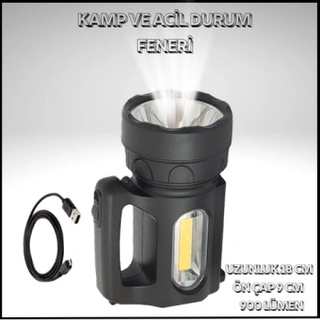 900 Lümen LED Fener Güçlü Aydınlatma Kamp ve Acil Durum WT-613
