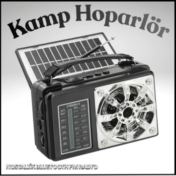 Nostaljik Kamp Ve Outdoor Solar Şarjli Tws Taşinabi̇li̇r Hoparlör H663BTS