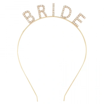 Altın Gold Renk Bekarlığa Veda Kristal Taş Bride Tacı İthal 16x10 cm