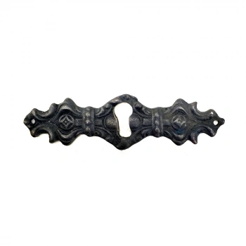 Antika Tarz Dekoratif Pirinç Anahtar Ağızlığı - 28x104mm, Oksit