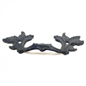 Antika Tarz Dekoratif Pirinç Çiçek Kapı Kulbu - 30x110 mm, Oksit