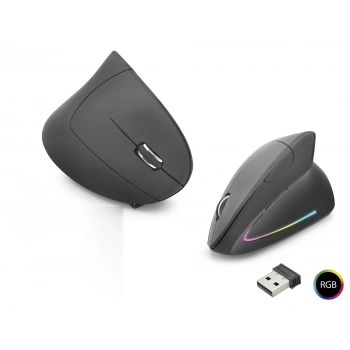 Ergonomik Dikey Mouse Dual Mode 1600 Dpi Sessiz Rgb - Siyah ND1211