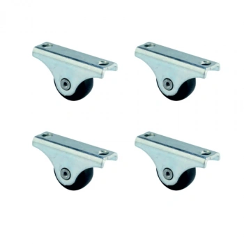 Furç Sabit Teker - 20MM - Siyah HKS226 - 4 Adet