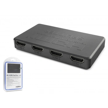 Hdmi Splitter 4K 1 In 4 Out + Usb Güç Kablosu - Siyah HDX1372
