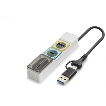 Hdx7058 Type-C Usb 3.0 Hub Kart Okuyucu 4 Port 5 Gbps - Beyaz
