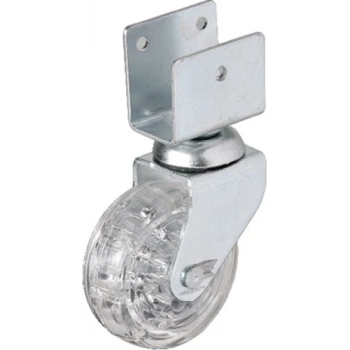 Hts 328 - 50x20 mm Şeffaf Makaralı Kısa U Tablalı Teker 4 Adet