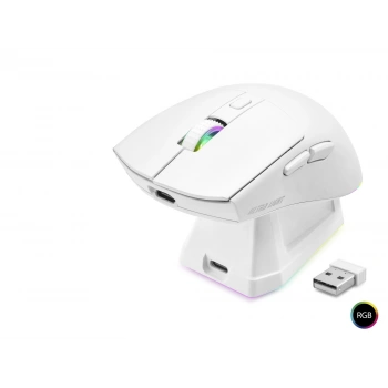 Kablosuz Rgb Mouse Şarj Standlı - Beyaz MF1215W