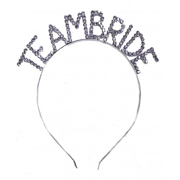 Kristal Taşlı Gümüş Renk Team Bride Gelin Tacı